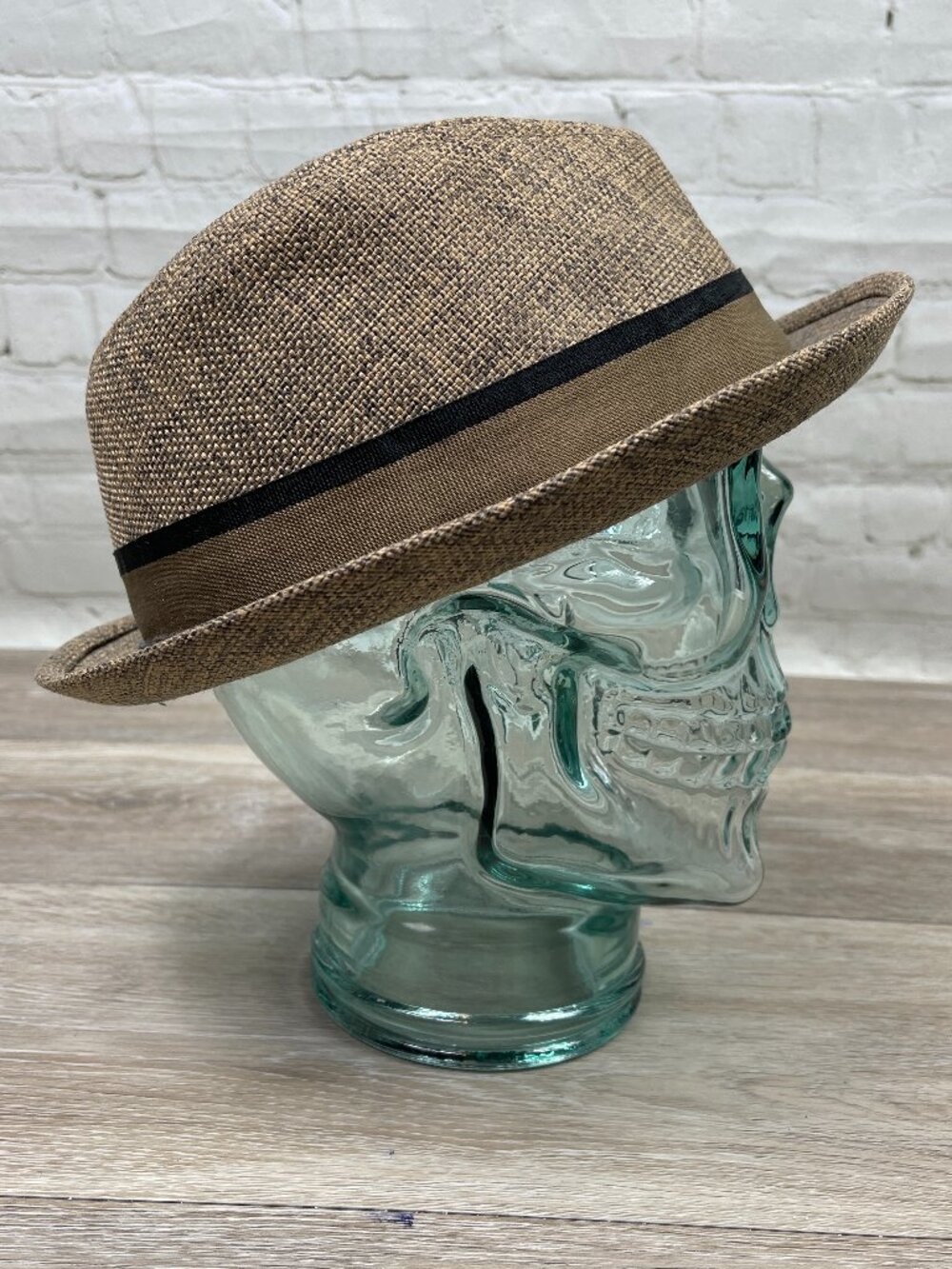 TAN AND BLACK TWEED LIKE FEDORA - Picture 2 of 12